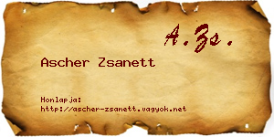Ascher Zsanett névjegykártya