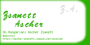 zsanett ascher business card
